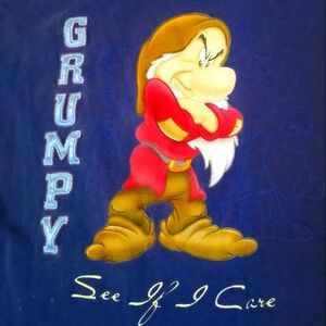 Disney Grumpy Dwarf See If I Care Women's T-shirt XL 18-20 Vintage
